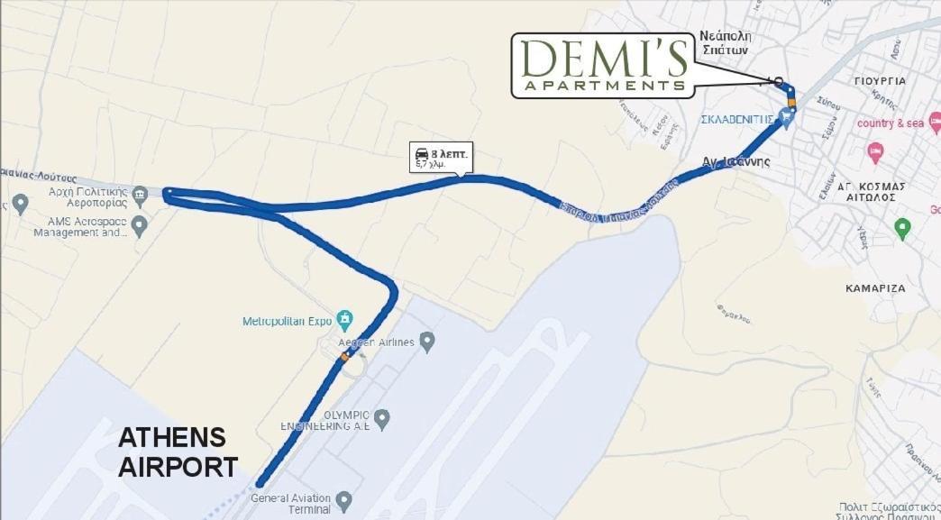 Demi'S Apartments Near Athen'S Airport Artémida Eksteriør bilde